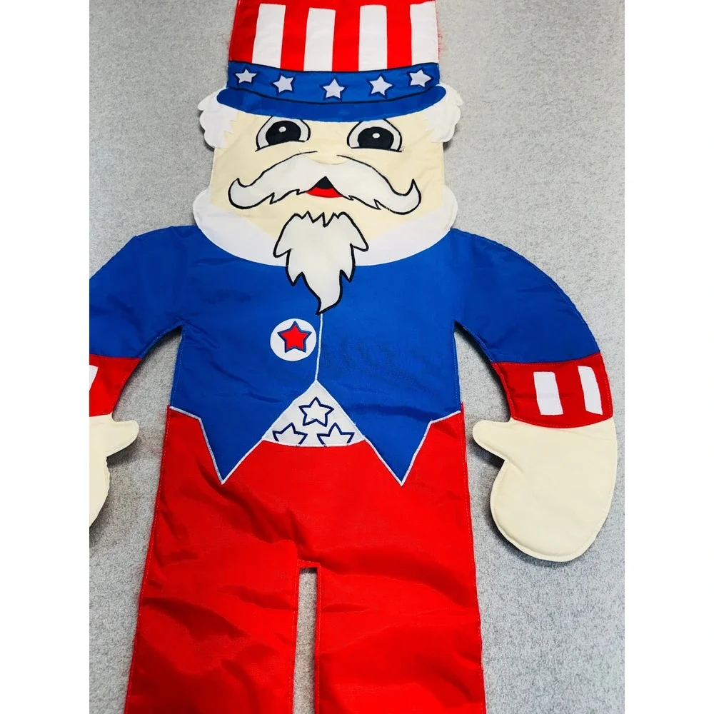 Vintage Style Uncle Sam Patriotic Hanging Decoration Red White Blue USA July 4th